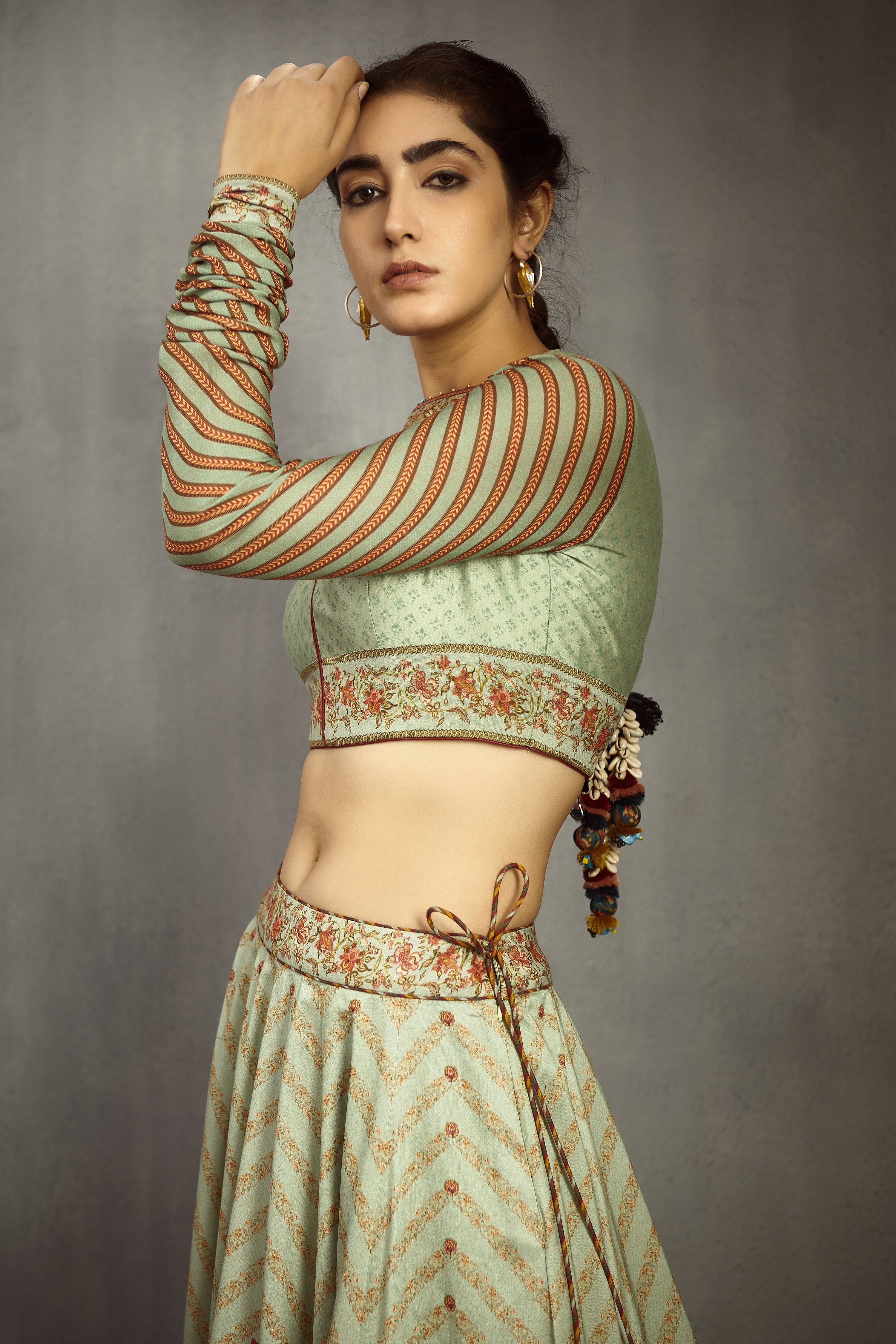 Teena Rathore In Our Champa Temple Kali Sibani Lehenga Set