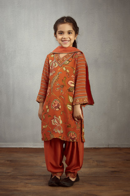 Narangi Barkha Kurta Set
