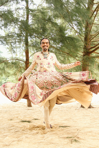 Vimal Shahen In Our Customized Kasturi Chintz Bulleya Angarakha Set