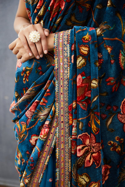 Neelam Makhmal Pallu Sheesha Revathi Saree