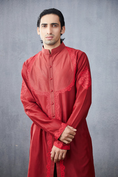Surkh Rahil Kurta Set
