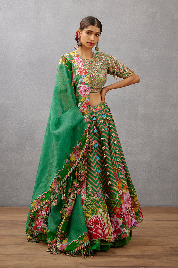 Panna Gul Saadat Lehenga Set