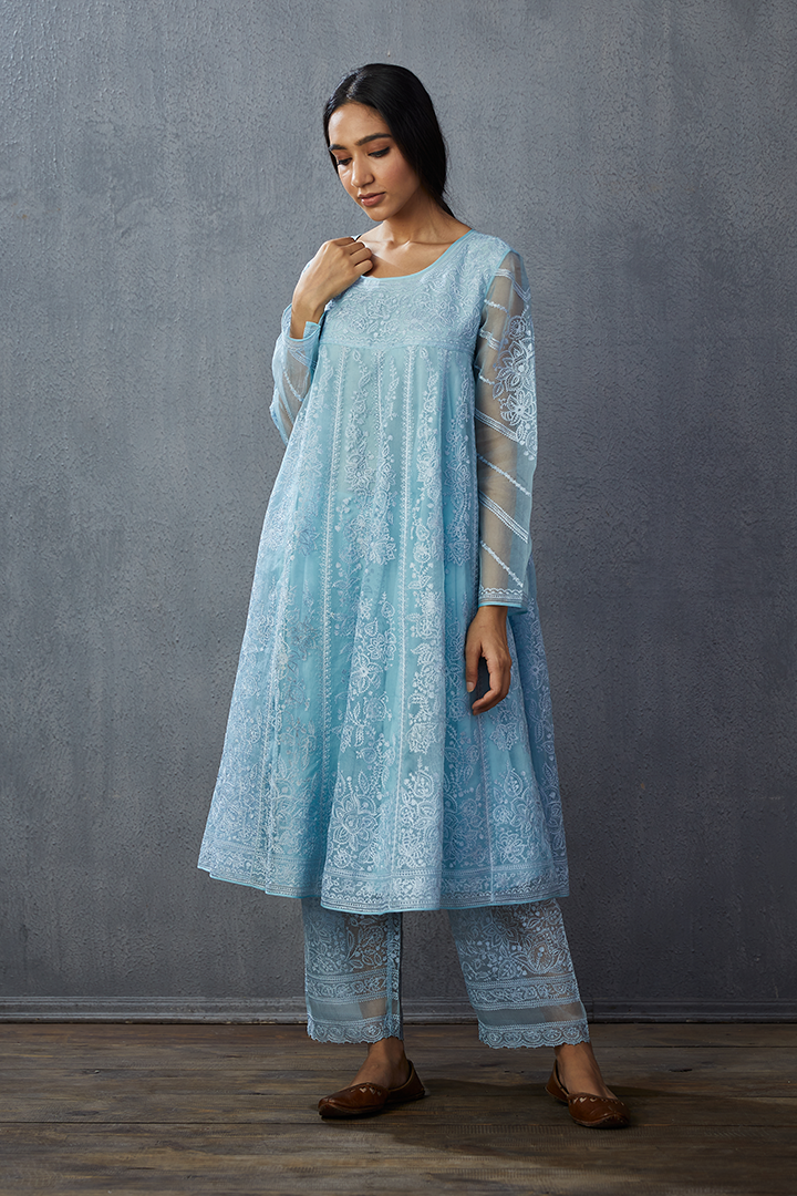 Aasmani Paavni Kurta Set