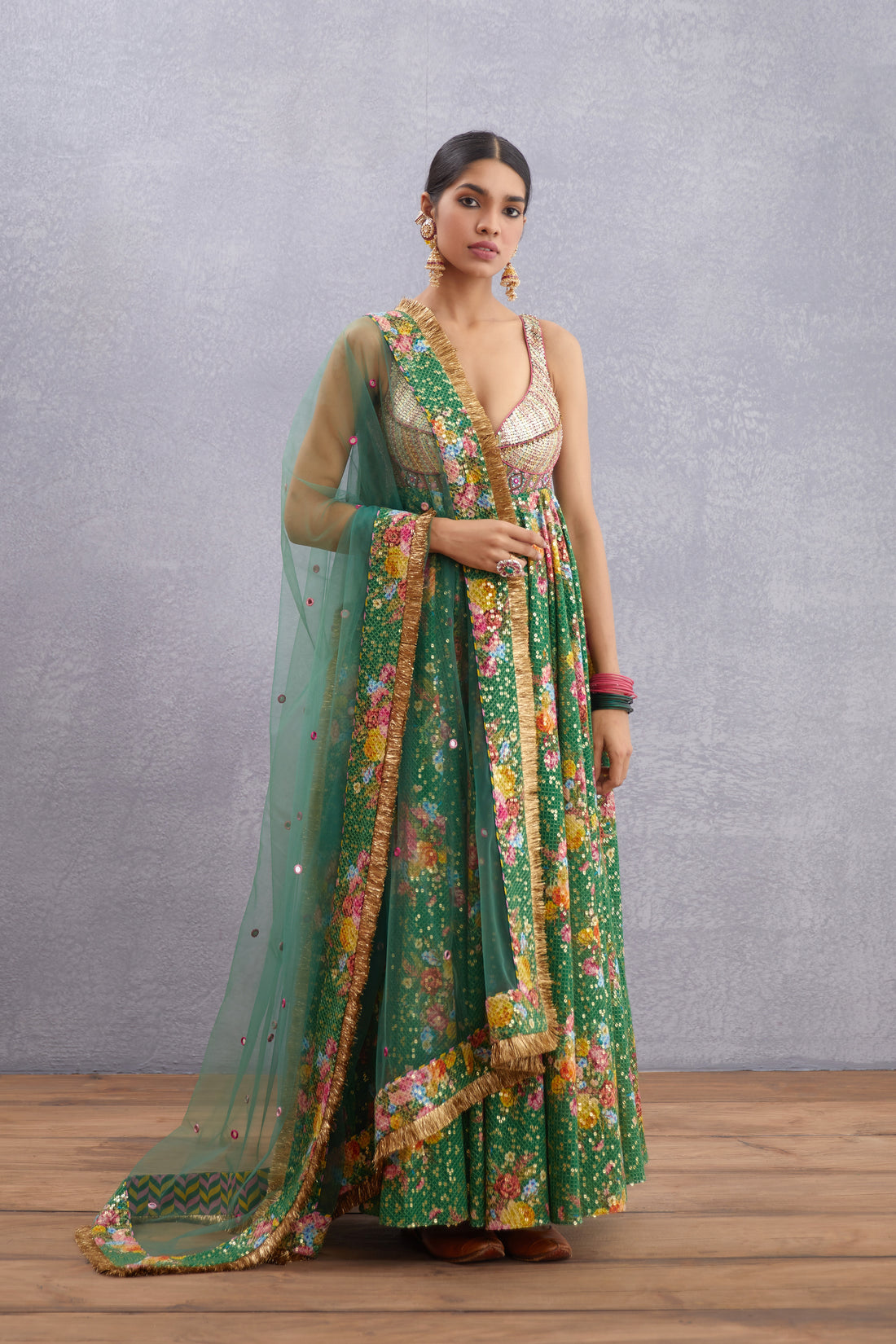 Panna Rabia Sitara Dhari Anarkali Set