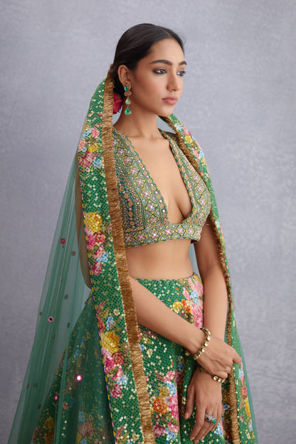 Shrishti Shrivastava in our Panna Aastika Zubaida Lehenga Set