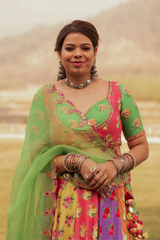 Meghna Sharma in our Satrangi waheeda Lehenga set