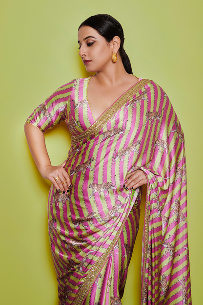 VIDYA BALAN IN CUSTOM SATIN SAREE BY TORANI DESIGNER