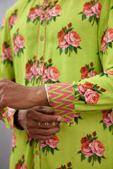 Men's Kurta Set with Flower print