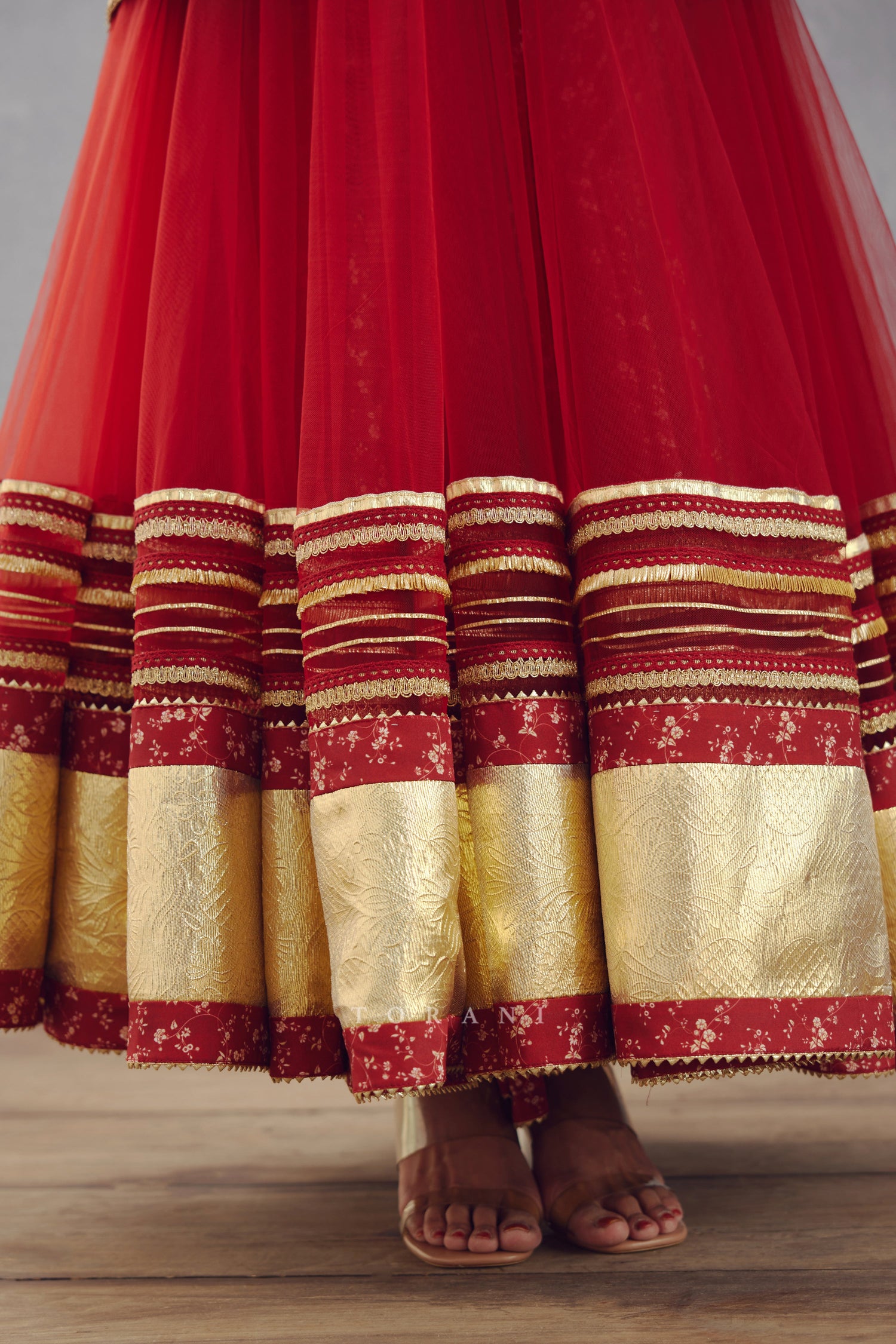 SALE - Sindoori Jhilmil Sharara Set