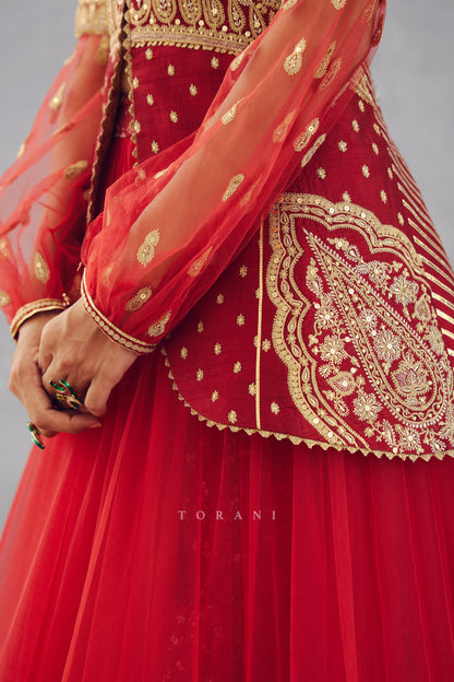 Sindoori Jhilmil Sharara Set