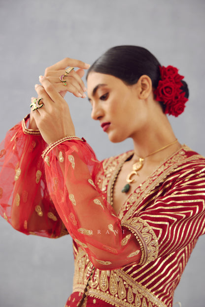 Sindoori Jhilmil Sharara Set