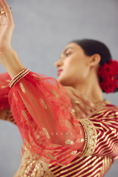SALE - Sindoori Jhilmil Sharara Set