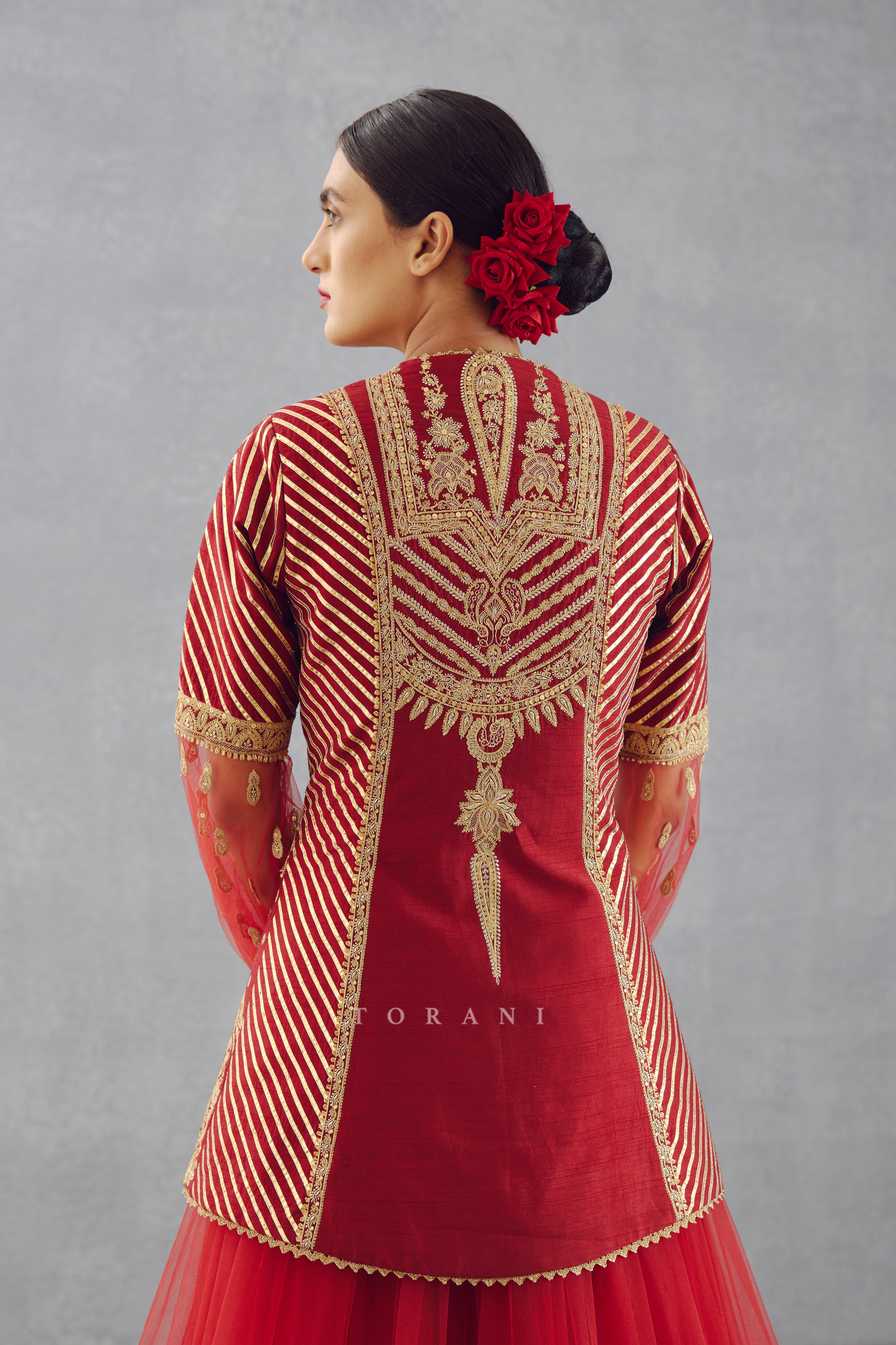 Sindoori Jhilmil Sharara Set