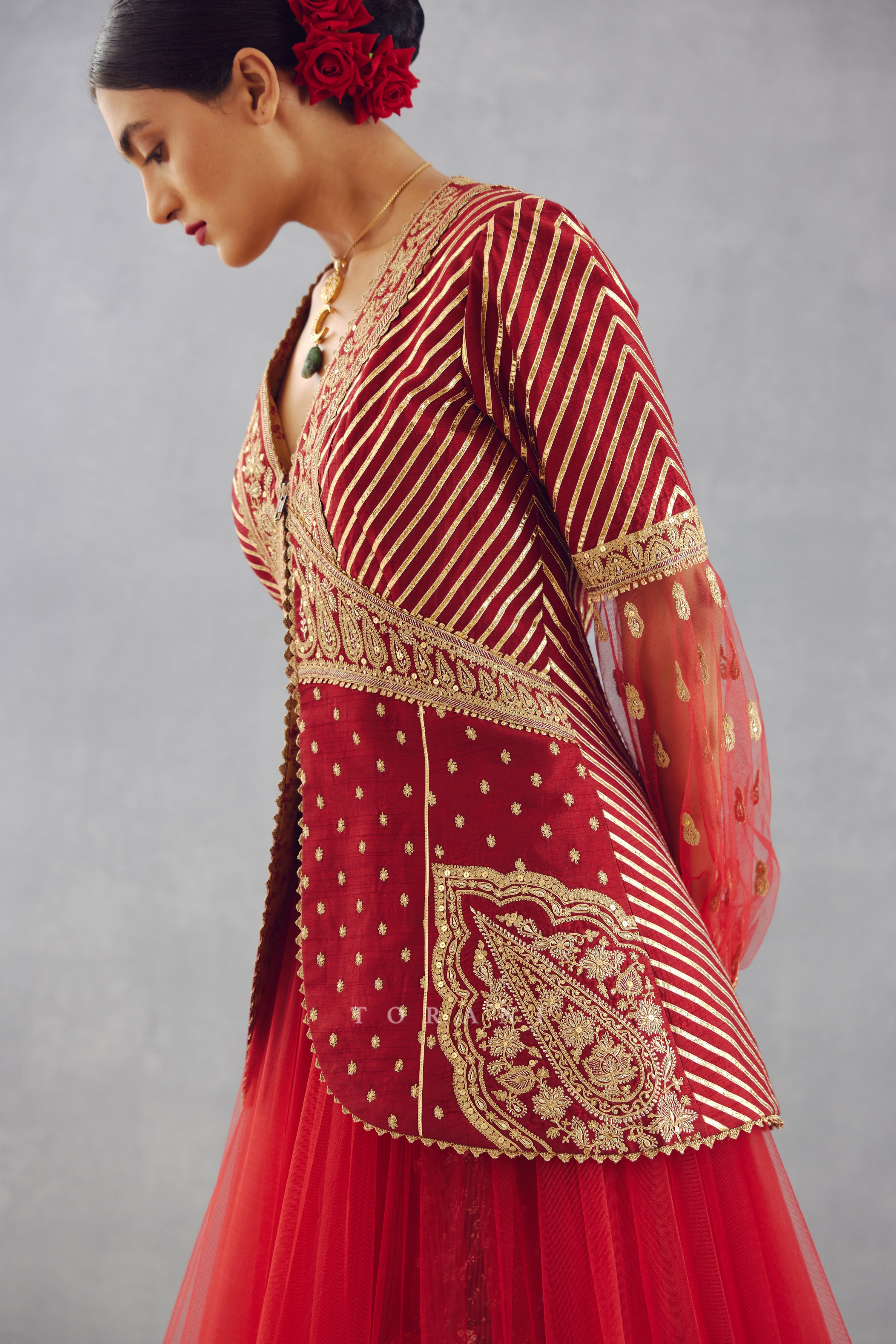 SALE - Sindoori Jhilmil Sharara Set