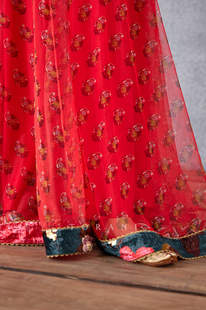 Fiery Pink Sheer Palazzo by Torani