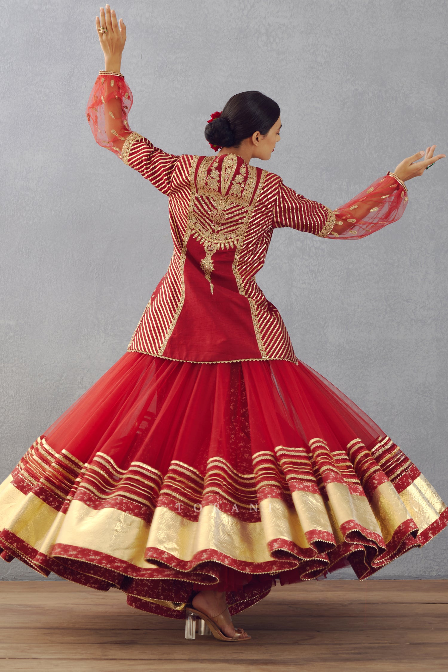 Sindoori Jhilmil Sharara Set