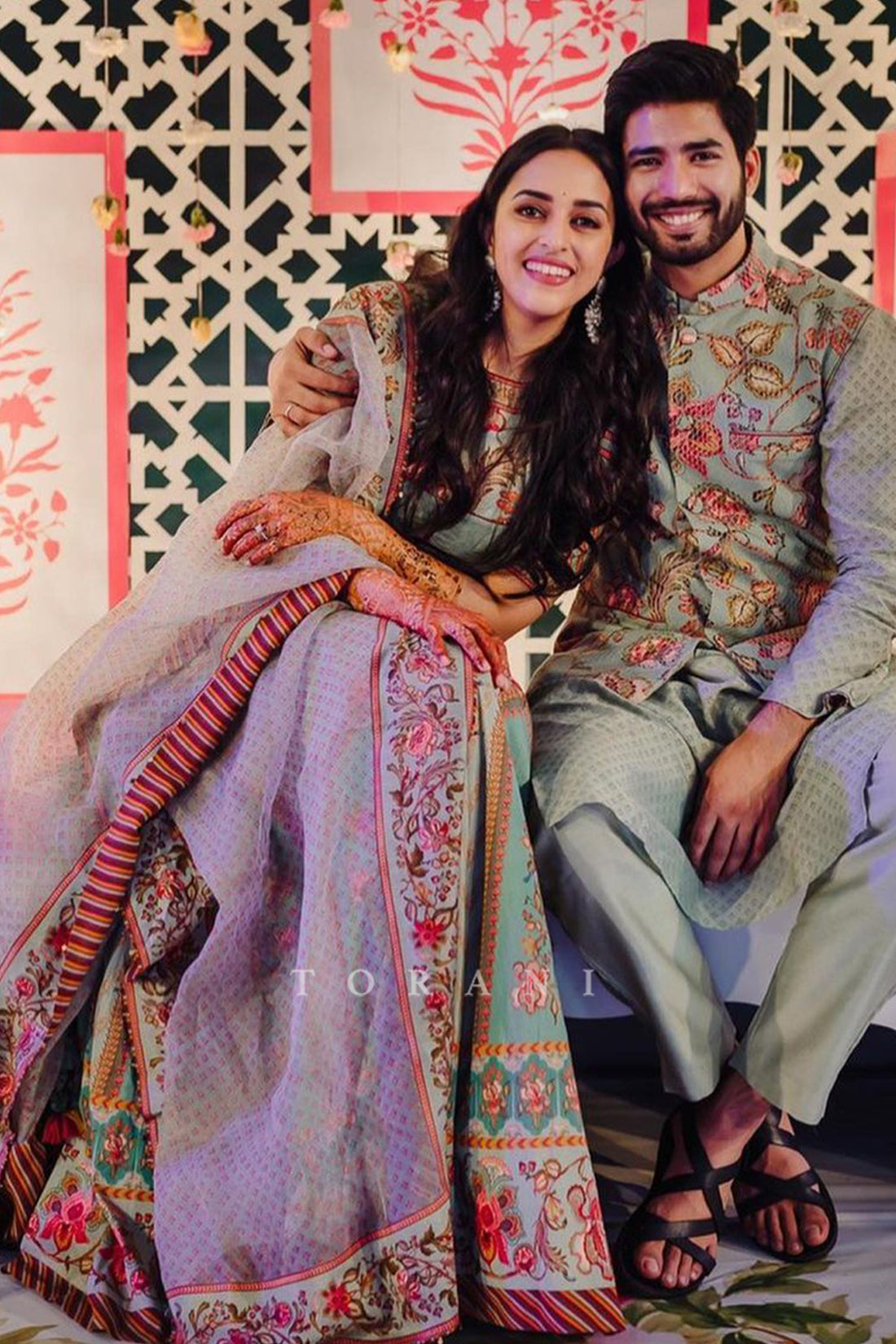 Navya &amp; Anurag in our Champa Faiz Sibani Set