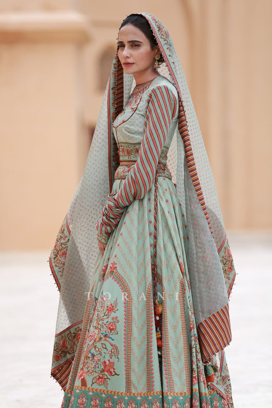 Teena Rathore In Our Champa Temple Kali Sibani Lehenga Set