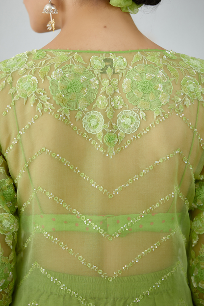 Embroidered kurta set with Bralette