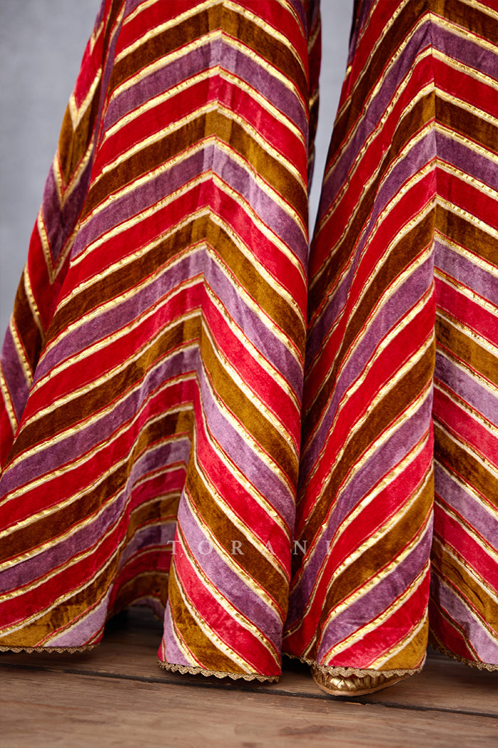 Digital Print Sharara in Silk Velvet