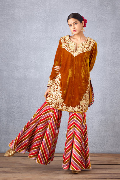 Silk Velvet Sharara Set