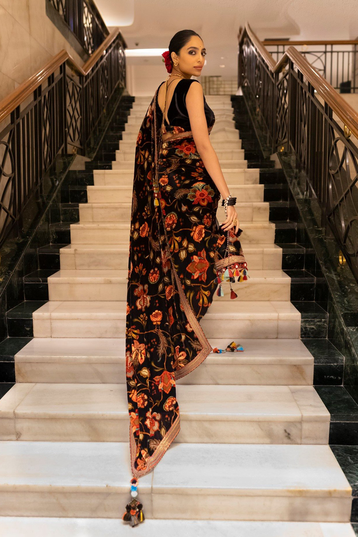 Sobhita Dhulipala in our Nisha Makhmal Pallu Revathi Saree Set