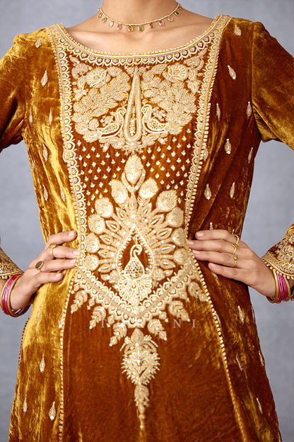 Heavy Hand Embroidered Short Kurta with Zari Embroidery