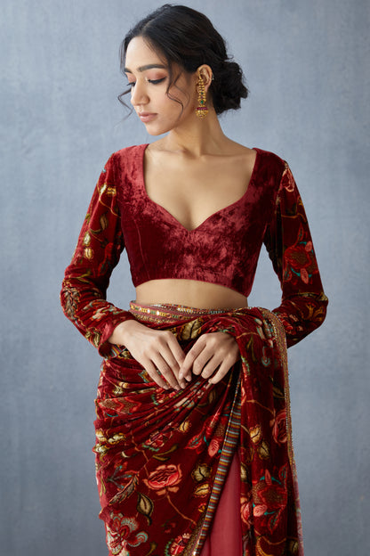 Gudhal Makhmal Revathi Blouse