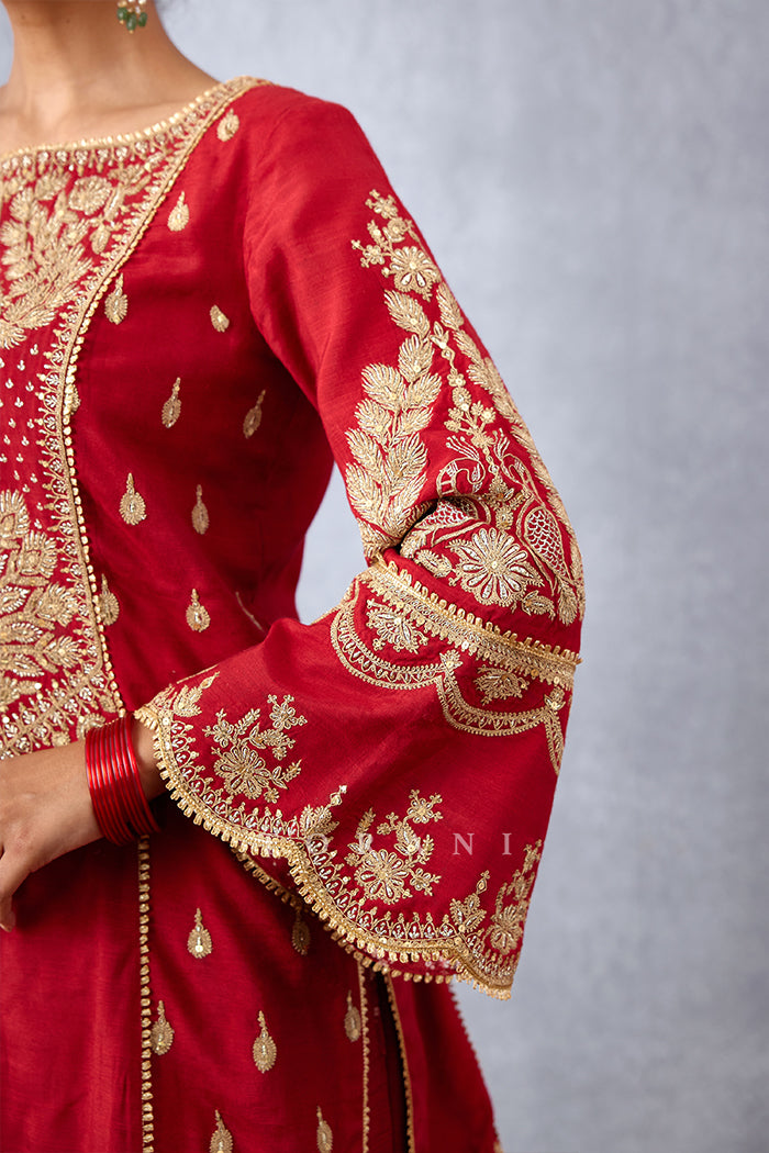 Wedding wear Short kurta set with wide sleeves