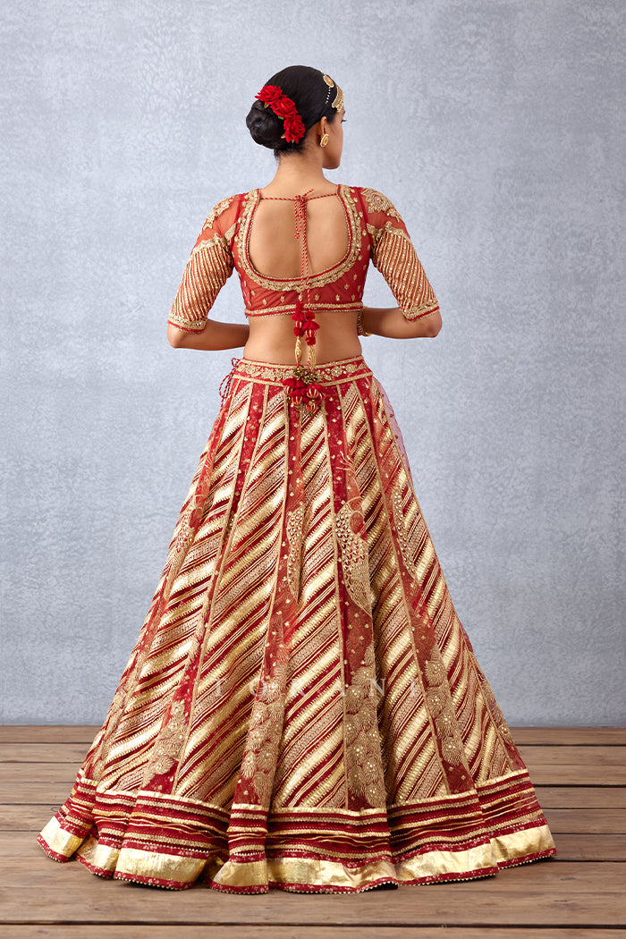 Bridal Lehenga set in Butterfly Net