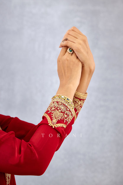 Full Sleeved DHOTI KAMEEZ SET with Dori Embroidery