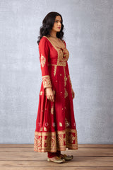 Bridalwear Anarkali Set in Luxurious Slub Silk