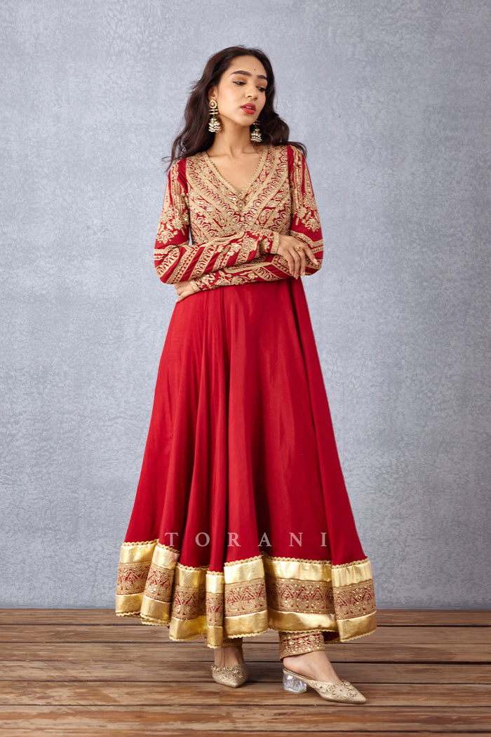 weddingwear anarkali set with Dori Embroidery