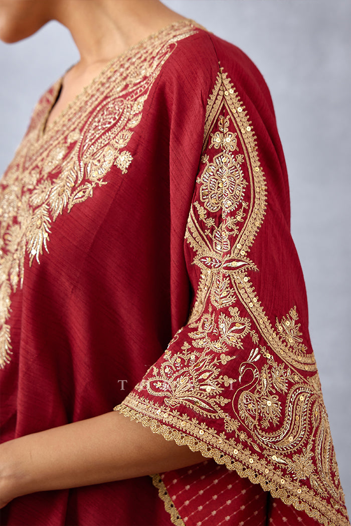 Slub silk Kaftan Set