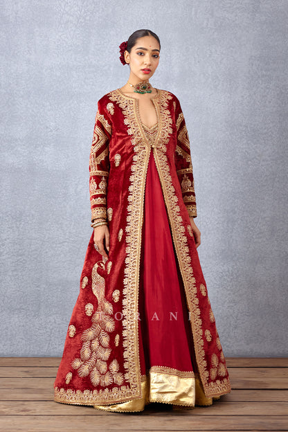 Sindoori Rabia Makhmal Jacket Set