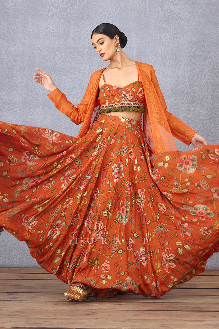 Narangi Paavni Cape Set