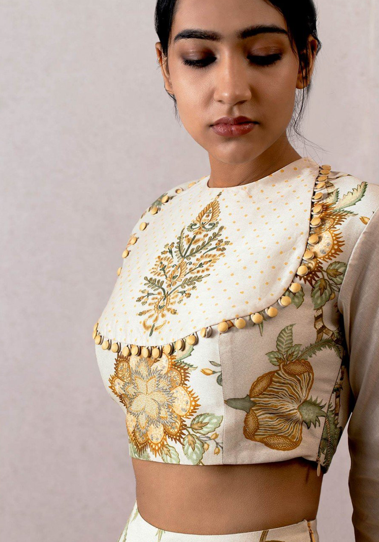 Bhumi Pednekar in our Sarson Cheent Aari Waraq Lehenga Choli Set