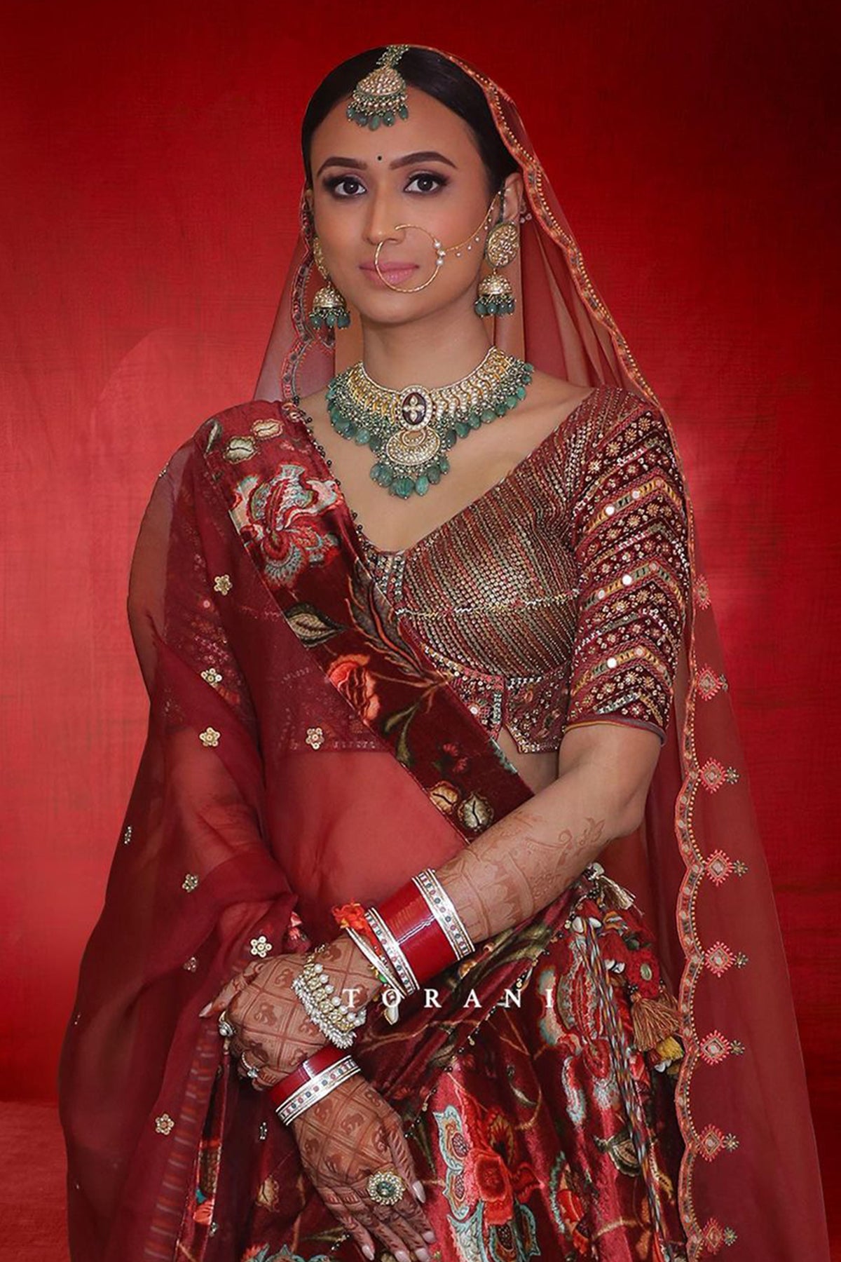 Shubhika Jain in our Custom Gudhal Makhmal Firdous Lehenga Set