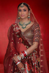 Shubhika Jain in our Gudhal Makhmal Firdous Lehenga Set
