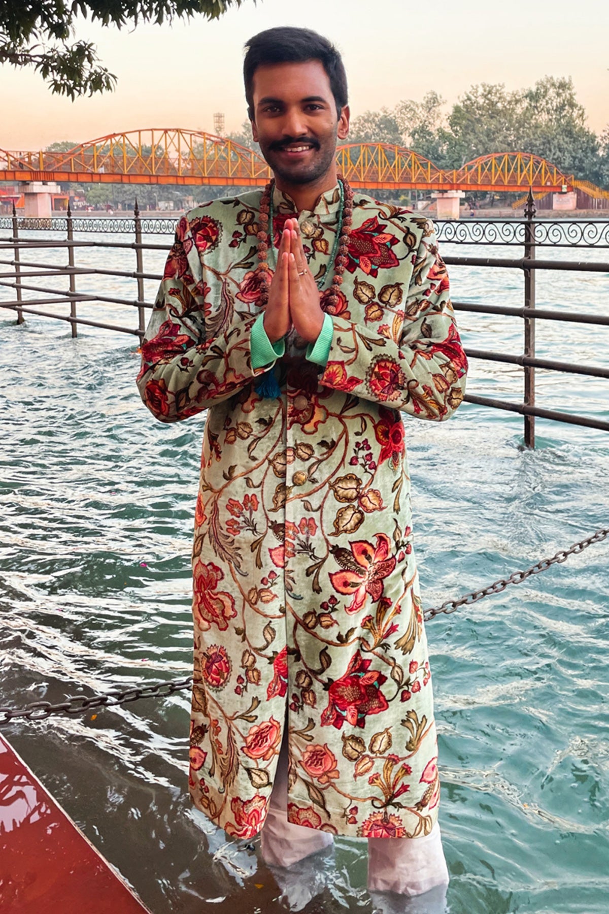 Gaura Moodley in Our Champa Makhmal kshitij Sherwani