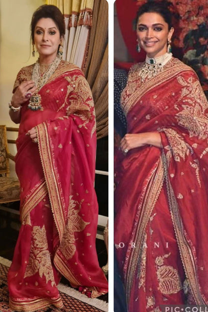Dr. Zareen Delawar Hussain In Our Sindoori Taashi Saree Set