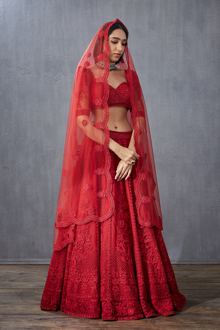 Surkh Mrinal Lehenga Set