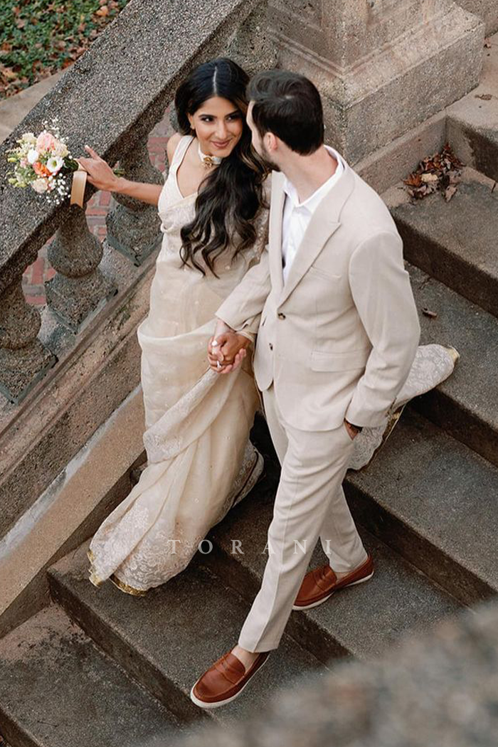 Tamanna Malhotra Mullen in our Mogra Chand Saree Set