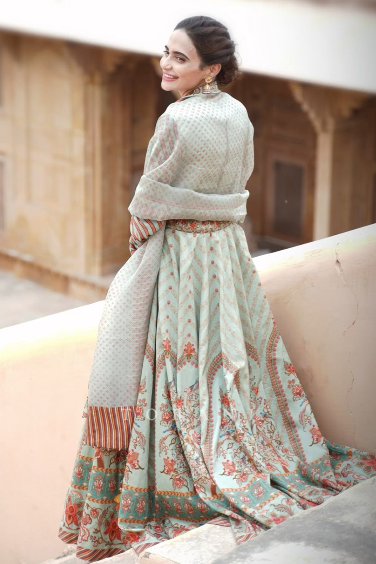 Teena Rathore In Our Champa Temple Kali Sibani Lehenga Set