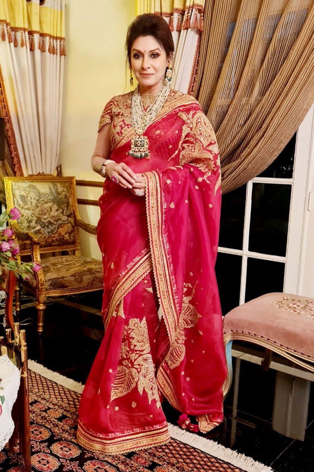 Dr. Zareen Delawar Hussain In Our Sindoori Taashi Saree Set