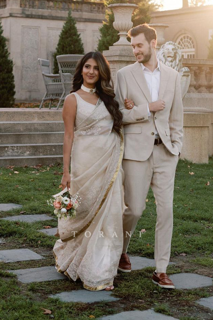 Tamanna Malhotra Mullen in our Mogra Chand Saree Set