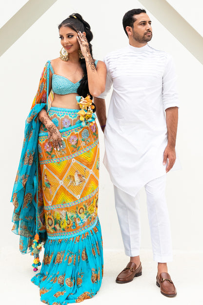 Payal Jain in our Firoza Ikjot Saree Set