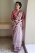 Kalki Koechlin in Gulabi Cheent Rekha Bindu Chanderi Saree