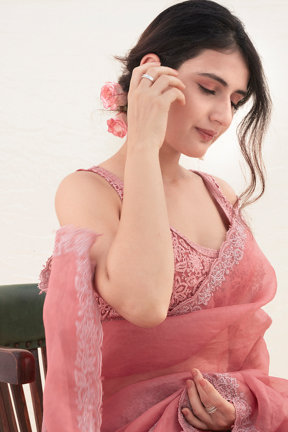 Fatima Sana Shaikh in Embroidered Tulip Saree