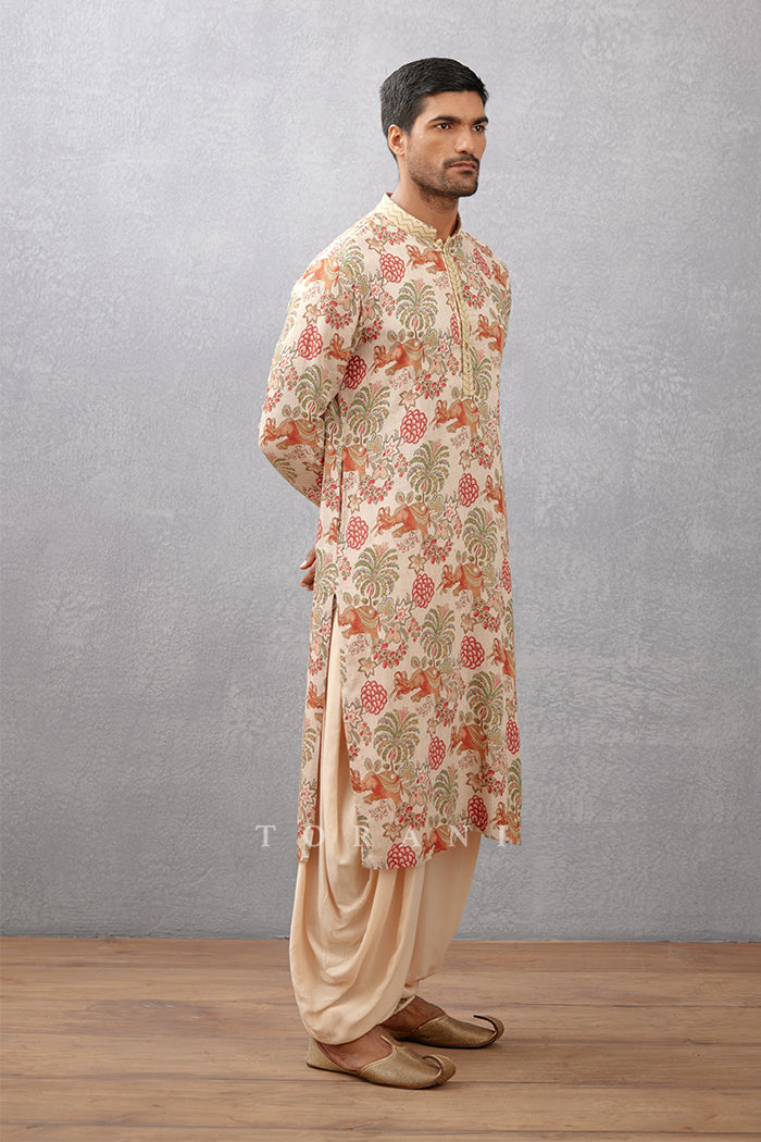 Airawata Ecru Ashfaq Kurta Set